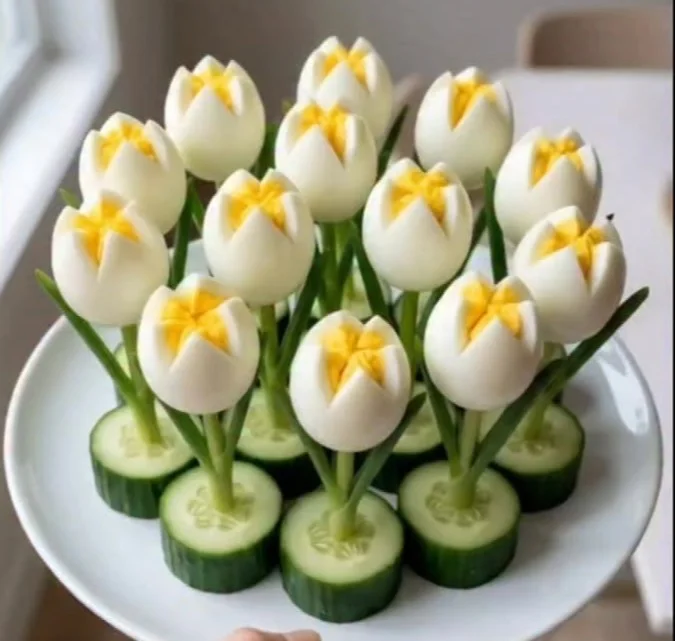 Stunning Tulip Deviled Eggs, an artistic twist on a classic appetizer