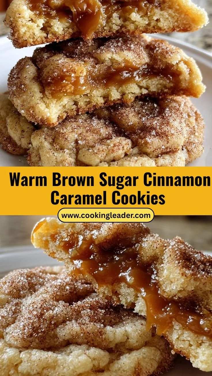 Delicious brown sugar cinnamon caramel cookies with a sweet caramel drizzle.