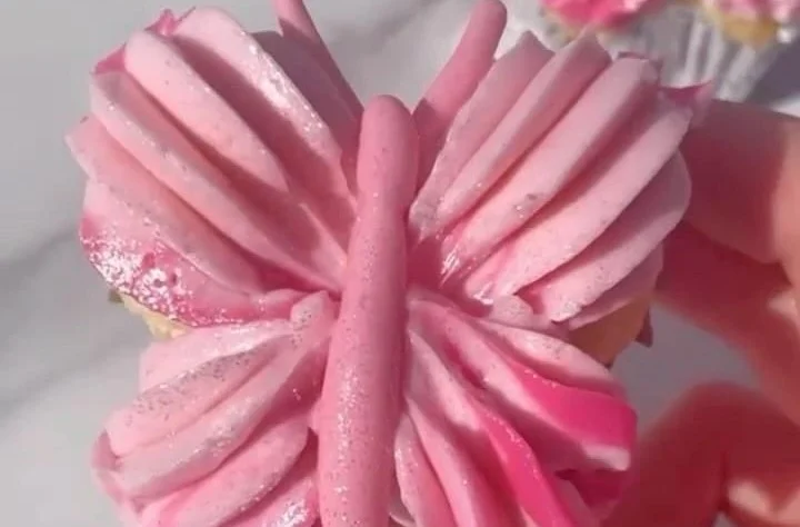 Colorful butterfly cupcakes decorated for spring celebrations