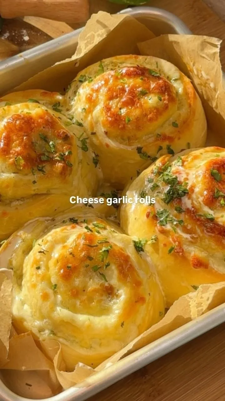 Delicious buttery cheese garlic rolls fresh from the oven.