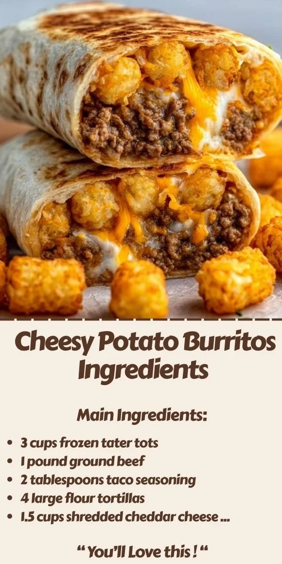 Delicious cheesy potato burritos ready to serve on a plate