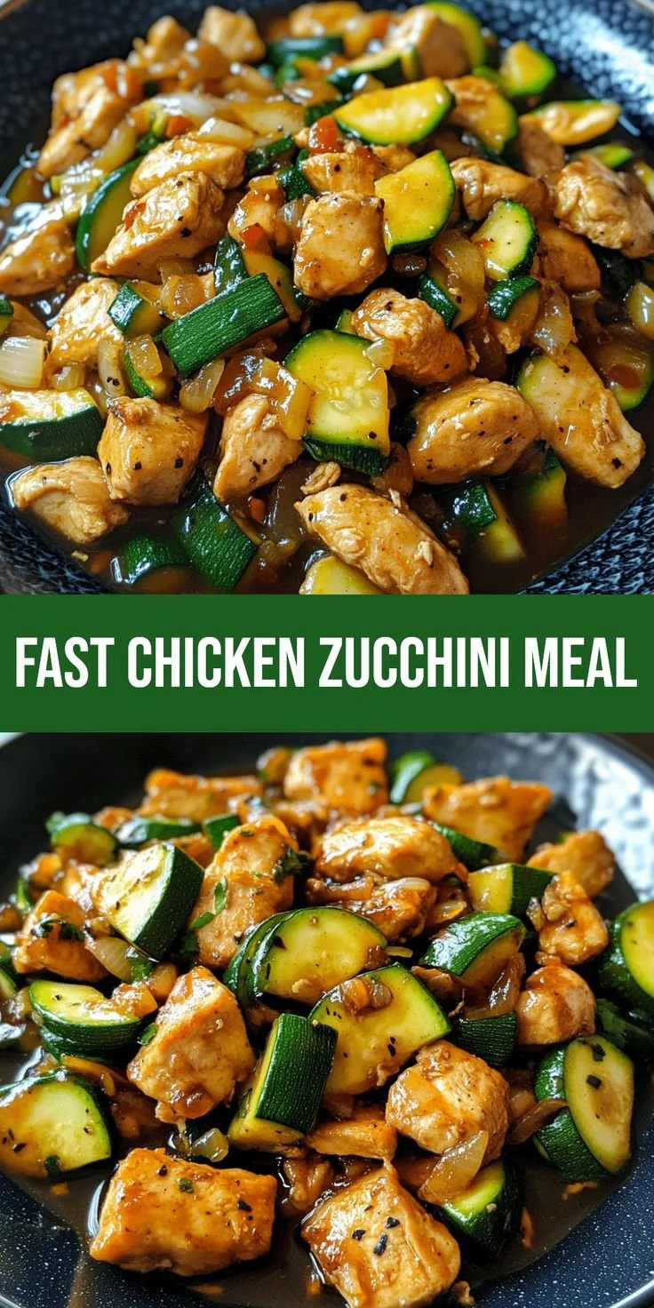 Healthy Chicken Zucchini Stir Fry with colorful vegetables in a bowl