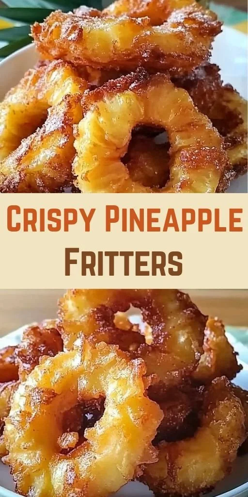 Delicious crispy pineapple fritters served on a plate
