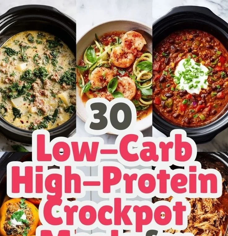 Crockpot meals prepared for diabetics with fresh ingredients and healthy portions.