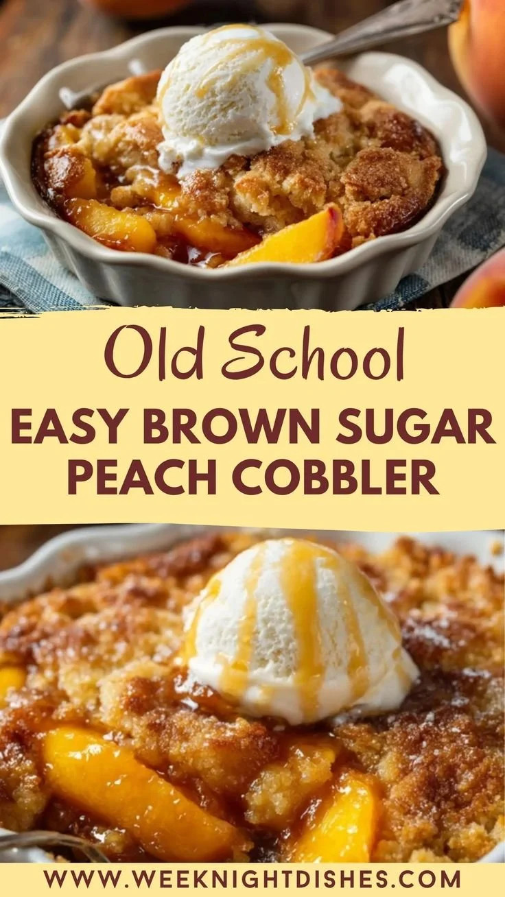 Easy Brown Sugar Peach Cobbler 7 Delicious easy brown sugar peach cobbler dessert with fresh peaches