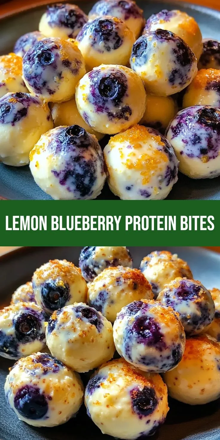 Lemon Blueberry Cottage Cheese Protein Bites for a healthy snack packed with protein.