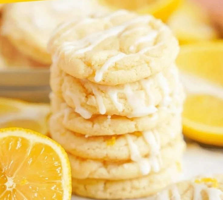 Delicious homemade lemon sugar cookies on a plate