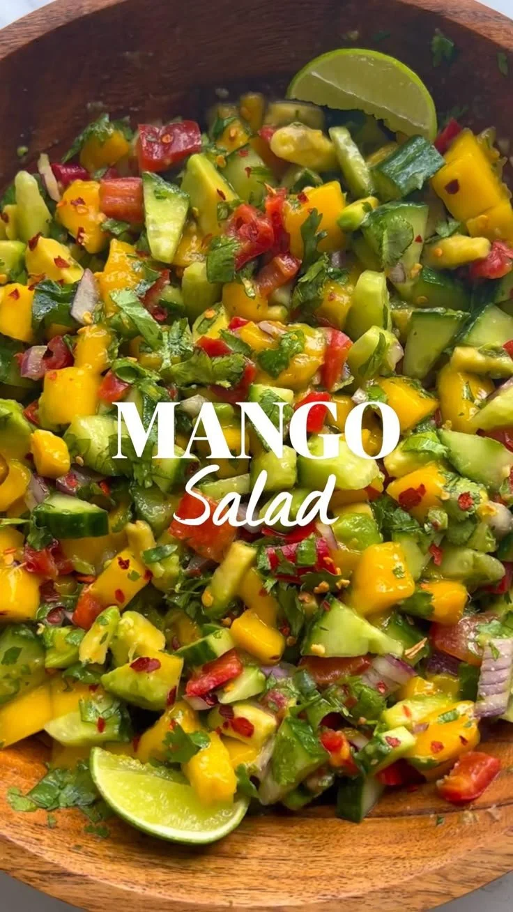 Delicious Mango Avocado Salad with fresh ingredients served in a bowl