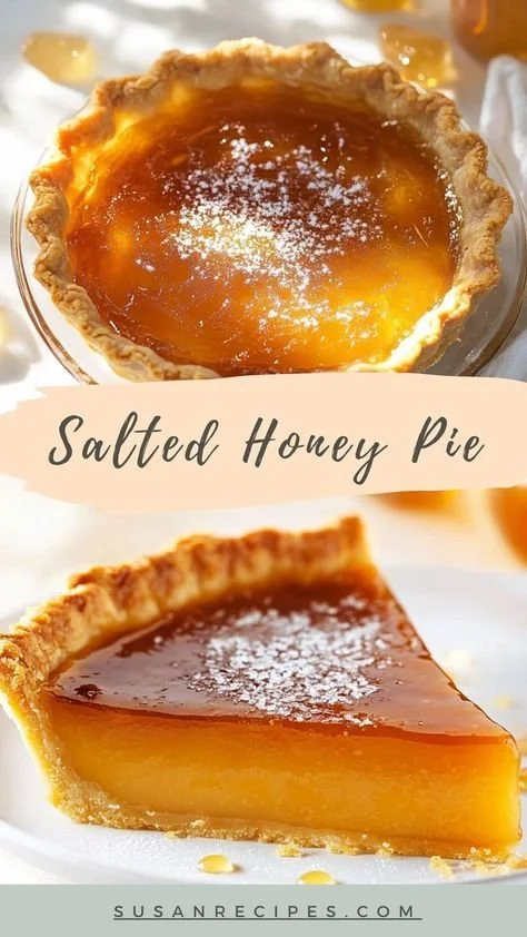 Deliciously baked Salted Honey Pie with sweet and salty flavors