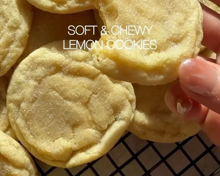 Delicious soft and chewy lemon cookies on a plate