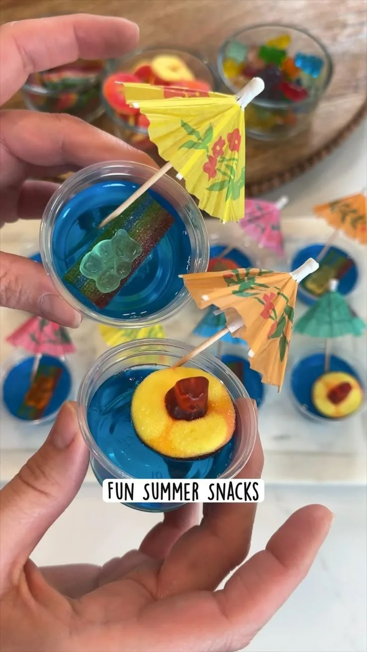 A variety of refreshing summer snacks including fruits and light bites